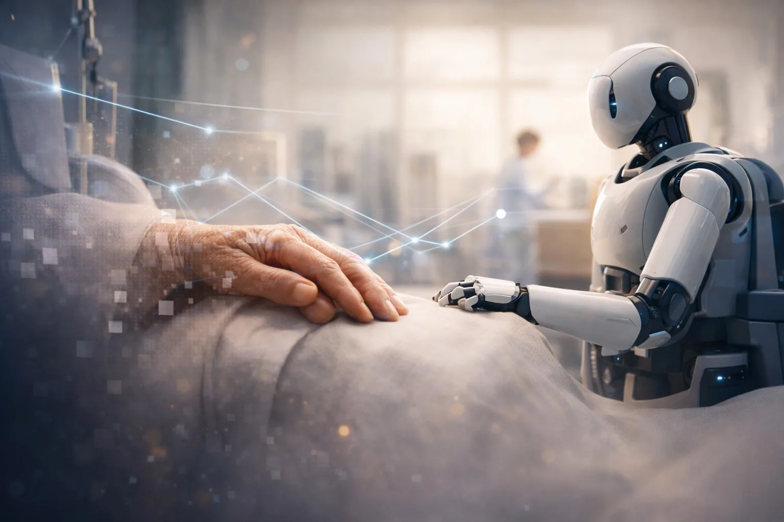 Robot arm assisting patient